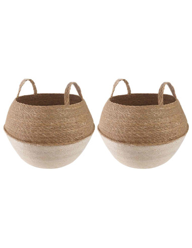 Vaso da fiori con manici 2 pcs Bianco Ø 45 x 36 cm