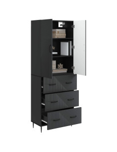 Set di armadi 2 pcs Nero 66 x 34,5 x 90 cm Legno ingegnerizzato 2
