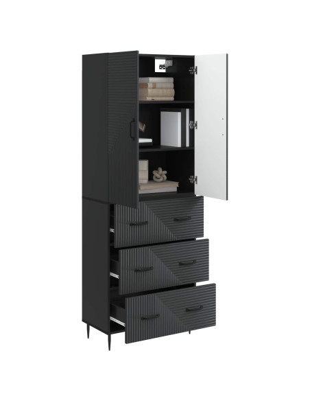 Set di armadi 2 pcs Nero 66 x 34,5 x 90 cm Legno ingegnerizzato