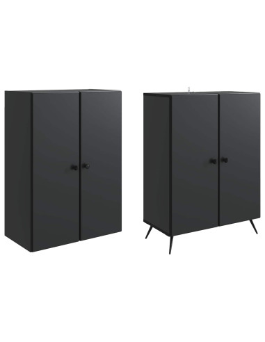 Set di armadi 2 pcs Nero Legno ingegnerizzato