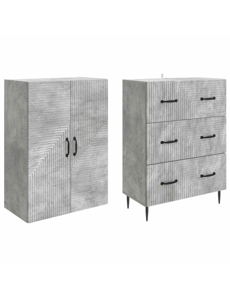 Set di armadi 2 pcs Grigio Cemento 66 x 34,5 x 90 cm