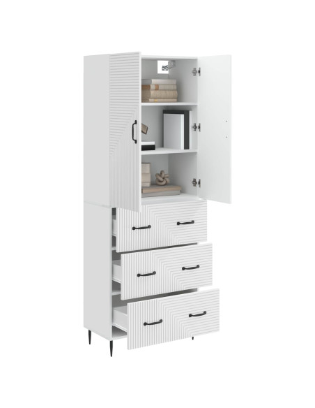 Set di armadi 2 pcs Bianco Lucido 66 x 34,5 x 90 cm