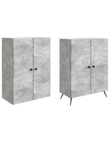 Set di armadi 2 pcs Grigio Cemento Legno ingegnerizzato
