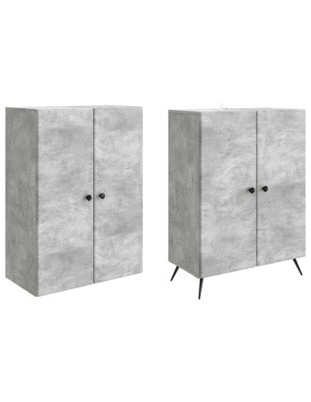 Set di armadi 2 pcs Grigio Cemento Legno ingegnerizzato