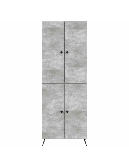 Set di armadi 2 pcs Grigio Cemento Legno ingegnerizzato