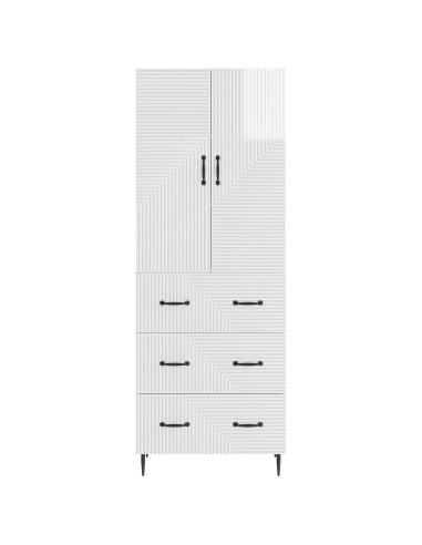 Set di armadi 2 pcs Bianco Lucido 66 x 34,5 x 90 cm