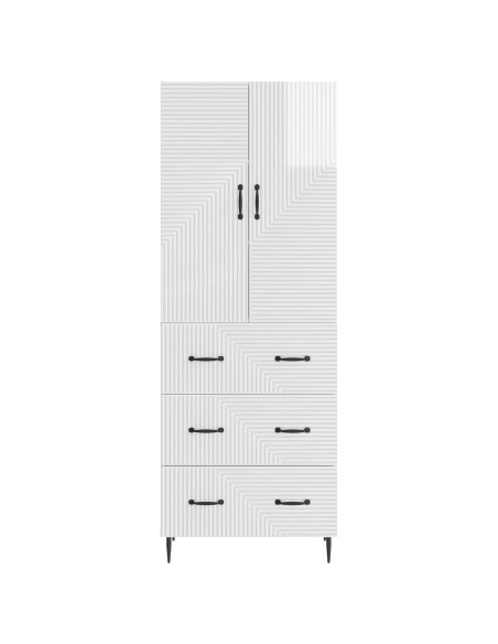 Set di armadi 2 pcs Bianco Lucido 66 x 34,5 x 90 cm