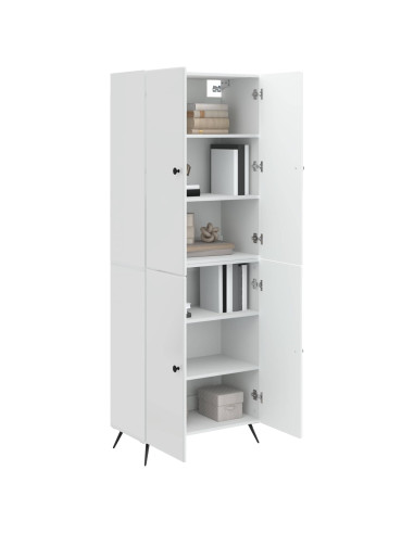 Set di armadi 2 pcs Bianco Lucido Legno ingegnerizzato