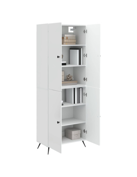 Set di armadi 2 pcs Bianco Lucido Legno ingegnerizzato