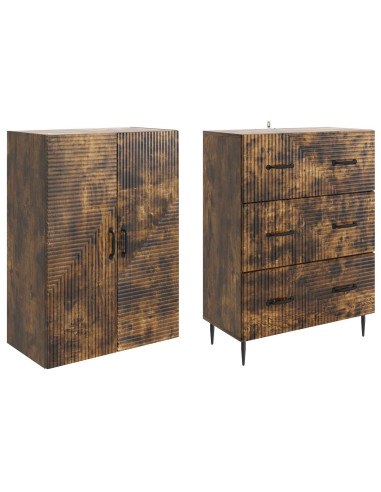 Set di armadi 2 pcs Rovere Fumo 66 x 34,5 x 90 cm