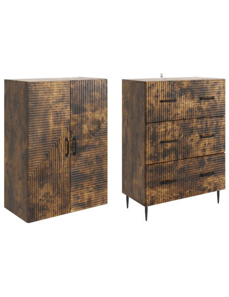 Set di armadi 2 pcs Rovere Fumo 66 x 34,5 x 90 cm