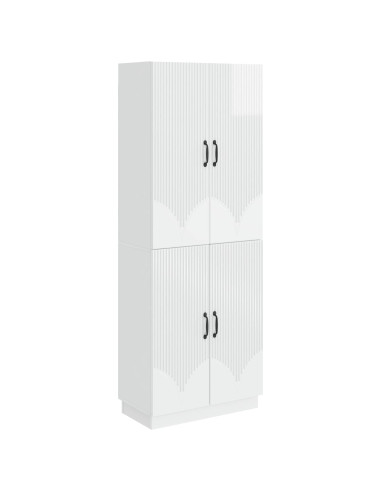 Set di armadi 2 pcs Bianco Lucido Legno ingegnerizzato