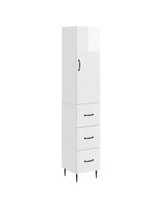 Set di armadi 2 pcs Bianco Lucido 33 x 34,5 x 90 cm