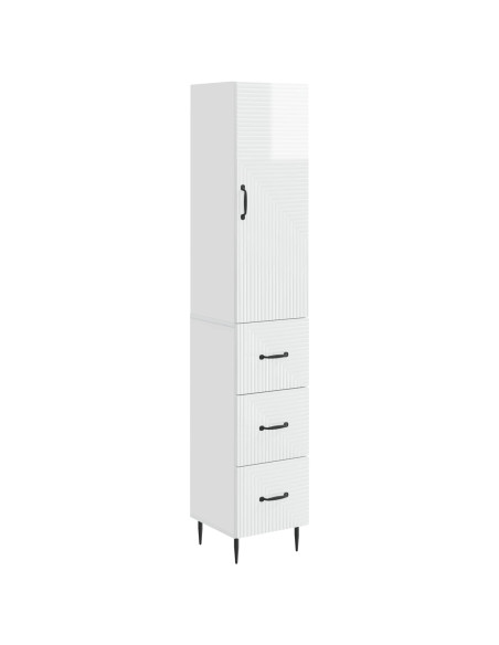Set di armadi 2 pcs Bianco Lucido 33 x 34,5 x 90 cm