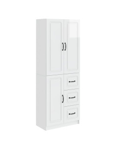 Set di armadi 2 pcs Bianco Lucido Legno ingegnerizzato