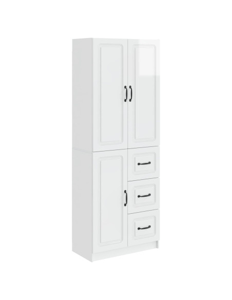 Set di armadi 2 pcs Bianco Lucido Legno ingegnerizzato