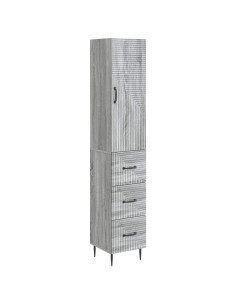Set di armadi 2 pcs Sonoma grigio 33 x 34,5 x 90 cm