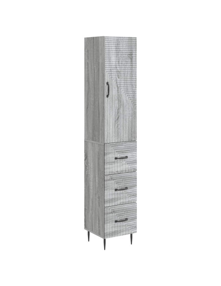 Set di armadi 2 pcs Sonoma grigio 33 x 34,5 x 90 cm