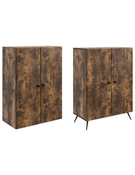 Set di armadi 2 pcs Rovere Fumo Legno ingegnerizzato