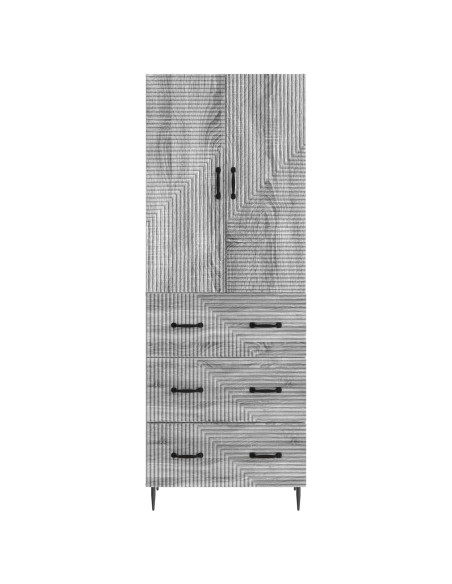 Set di armadi 2 pcs Sonoma grigio 66 x 34,5 x 90 cm