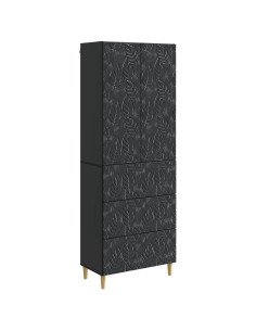 Set di armadi 2 pcs Nero 66 x 34,5 x 90 cm Legno ingegnerizzato