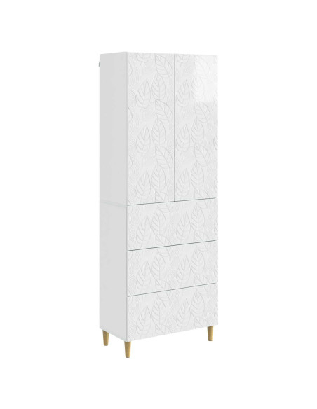 Set di armadi 2 pcs Bianco Lucido 66 x 34,5 x 90 cm