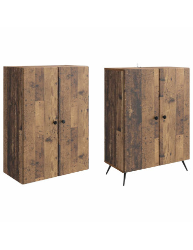 Set di armadi 2 pcs Legno antico Legno ingegnerizzato