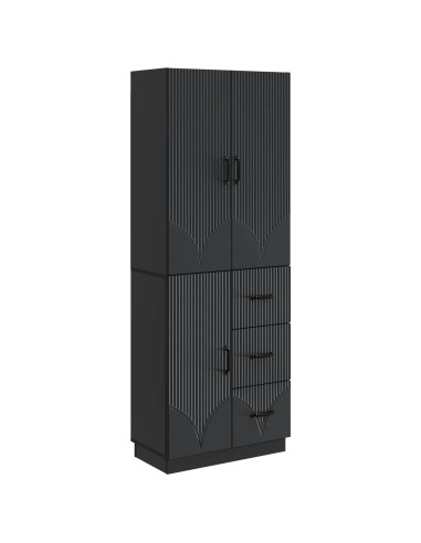Set di armadi 2 pcs Nero Legno ingegnerizzato