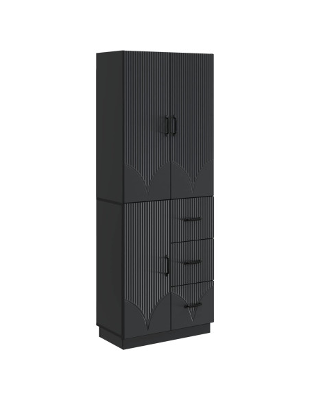 Set di armadi 2 pcs Nero Legno ingegnerizzato