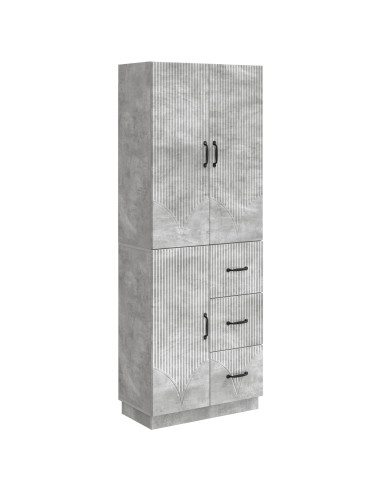 Set di armadi 2 pcs Grigio Cemento Legno ingegnerizzato