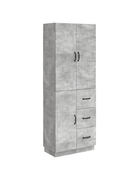 Set di armadi 2 pcs Grigio Cemento Legno ingegnerizzato