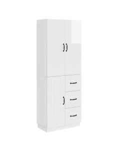 Set di armadi 2 pcs Bianco Lucido Legno ingegnerizzato