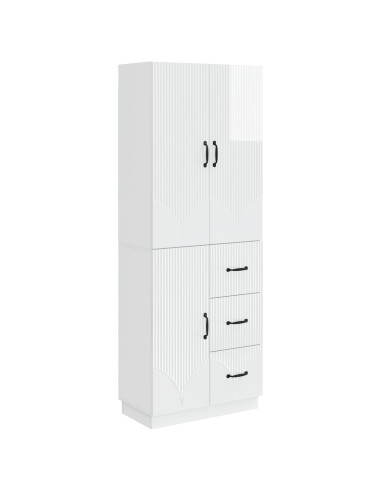 Set di armadi 2 pcs Bianco Lucido Legno ingegnerizzato