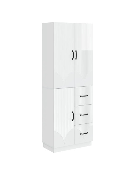 Set di armadi 2 pcs Bianco Lucido Legno ingegnerizzato