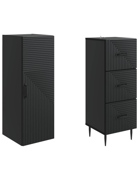 Set di armadi 2 pcs Nero 33 x 34,5 x 90 cm Legno ingegnerizzato