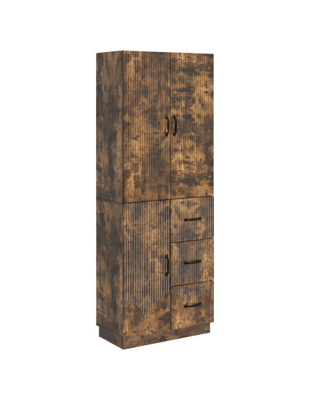 Set di armadi 2 pcs Rovere Fumo Legno ingegnerizzato
