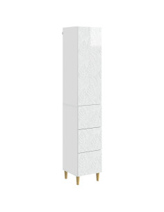 Set di armadi 2 pcs Bianco Lucido 33 x 34,5 x 90 cm