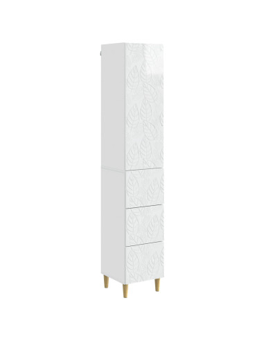 Set di armadi 2 pcs Bianco Lucido 33 x 34,5 x 90 cm