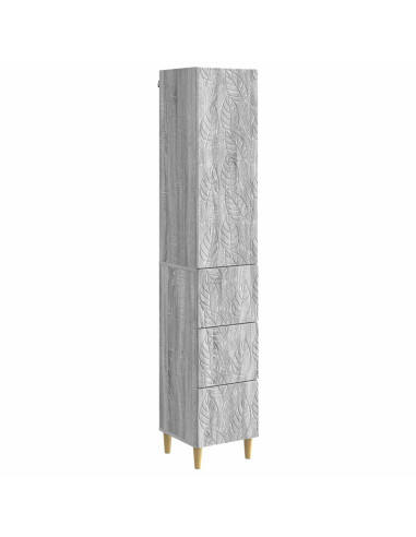 Set di armadi 2 pcs Sonoma grigio 33 x 34,5 x 90 cm