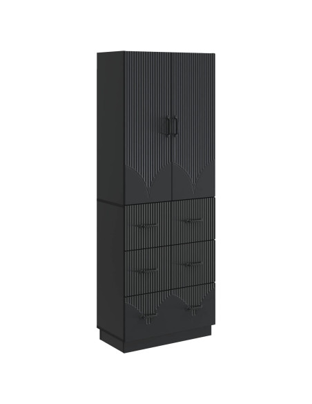 Set di armadi 2 pcs Nero 66 x 34,5 x 87 cm Legno ingegnerizzato