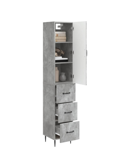 Set di armadi 2 pcs Grigio Cemento 33 x 34,5 x 90 cm