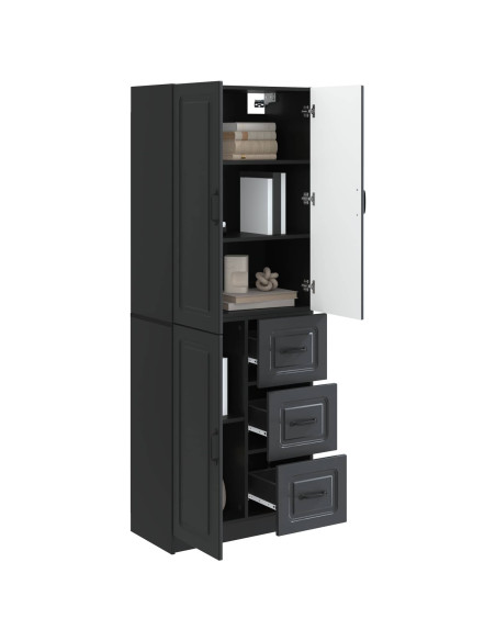 Set di armadi 2 pcs Nero Legno ingegnerizzato