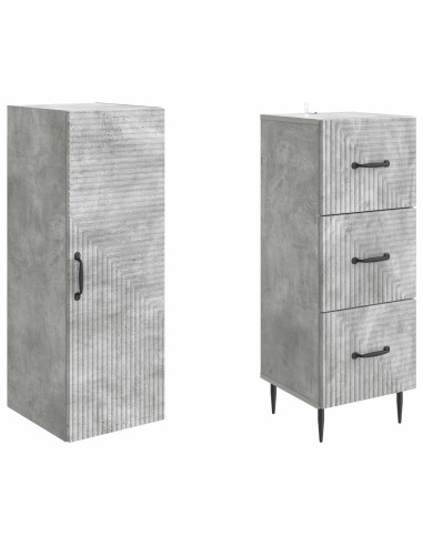 Set di armadi 2 pcs Grigio Cemento 33 x 34,5 x 90 cm