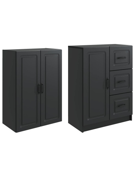 Set di armadi 2 pcs Nero Legno ingegnerizzato