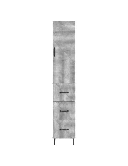 Set di armadi 2 pcs Grigio Cemento 33 x 34,5 x 90 cm