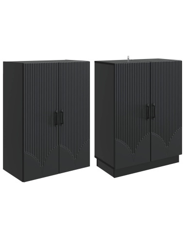 Set di armadi 2 pcs Nero Legno ingegnerizzato