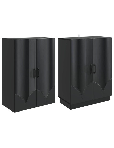 Set di armadi 2 pcs Nero Legno ingegnerizzato