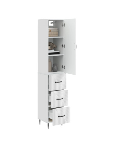 Set di armadi 2 pcs Bianco Lucido 33 x 34,5 x 90 cm