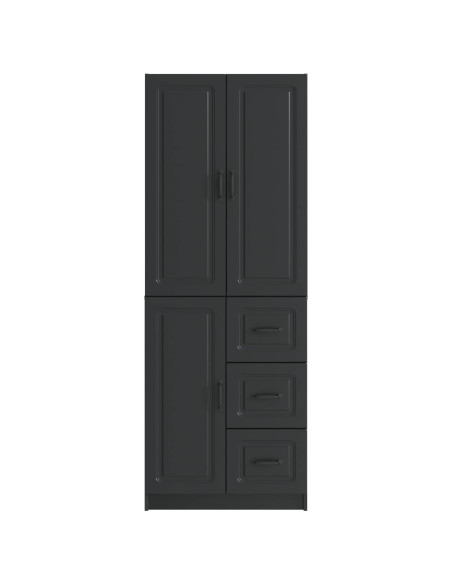 Set di armadi 2 pcs Nero Legno ingegnerizzato