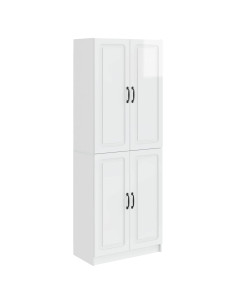 Set di armadi 2 pcs Bianco Lucido Legno ingegnerizzato